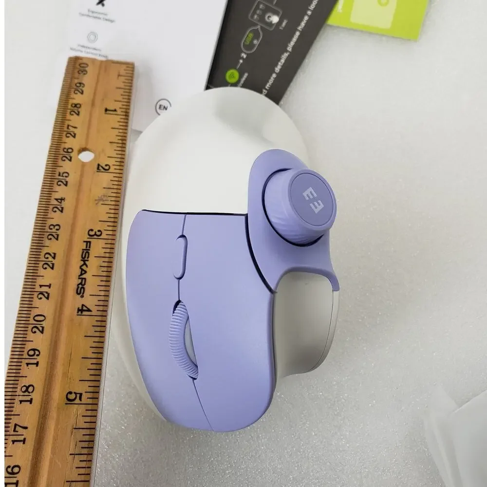 Seenda BT Ergonomic Vertical Wireless Mouse - White & Purple Ergonomic Mouse